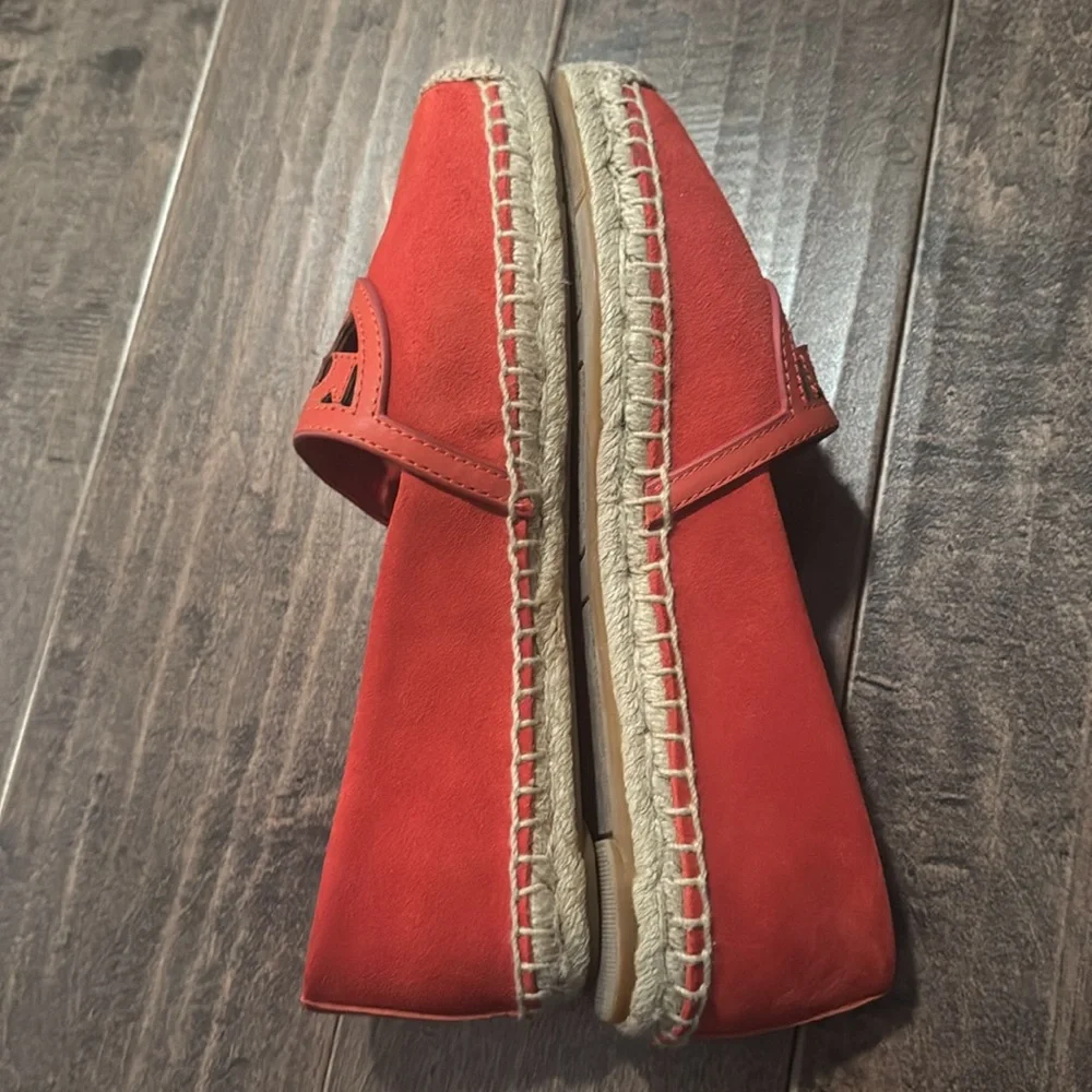 Tory Burch Espadrilles. Size 8. Poppy Red/Orange.